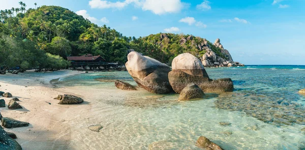 stock image Beach, bay and rocks at sea Koh Tao, Thailand