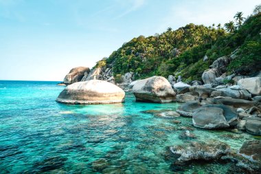 Koh Tao 'da körfez ve tekne gezileri, adadan deniz manzarası.
