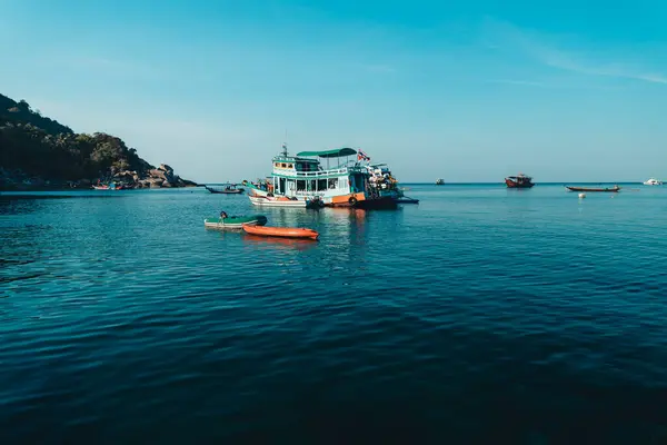 Paseos Barco Por Bahía Koh Tao Vista Mar Desde Isla — Foto de Stock