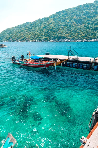 Isla Tropical Bote Cola Larga Kohtao Tailandia — Foto de Stock