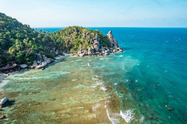 Yüksek açılı tropik ada, Koh tao Tayland