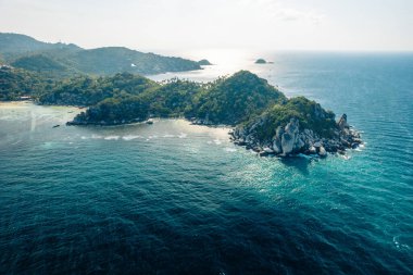 Yüksek açılı tropik ada, Koh tao Tayland