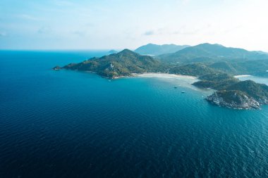 Yüksek açılı tropik ada, Koh tao Tayland