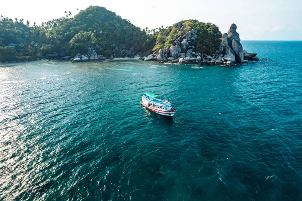 Vista Alto Ângulo Ilha Tropical Koh Tao Tailândia — Fotografia de Stock