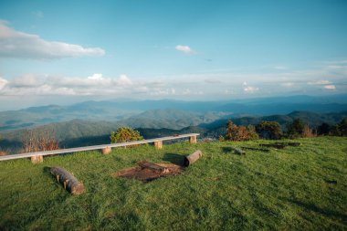 Yazın dağlardaki yeşil tarlalar, Yeşil Çim