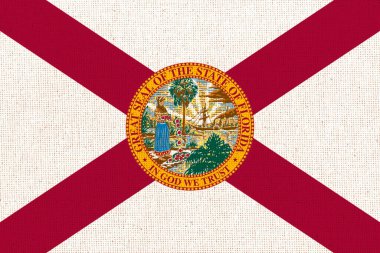 Florida bayrağı. Florida 'nın bayrağı. Florida 'nın sembolü. Amerikan Devleti