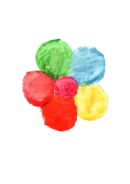 Disegno Bambini Fiore Multicolore Disegno Bambini Colorato Brillante Opera Disegnata — Foto Stock