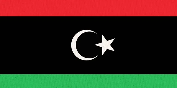 Прапор Лівії Лівійський Прапор Поверхні Тканини Структурна Структура Держава Лівія — стокове фото