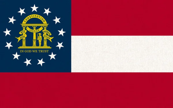美国各州的国旗 格鲁吉亚的国旗 格鲁吉亚的国旗 美国的国旗 格鲁吉亚的象征 美国的州 织物及面料 — 图库照片