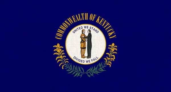 Flagi Stanów Zjednoczonych Flaga Tkaniny Kentucky Flaga Kentucky Flaga Amerykańskiego — Zdjęcie stockowe