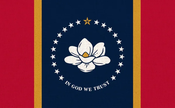 Vlag Van Amerikaanse Staat Mississippi Vlaggen Van Amerikaanse Staten Fabric — Stockfoto