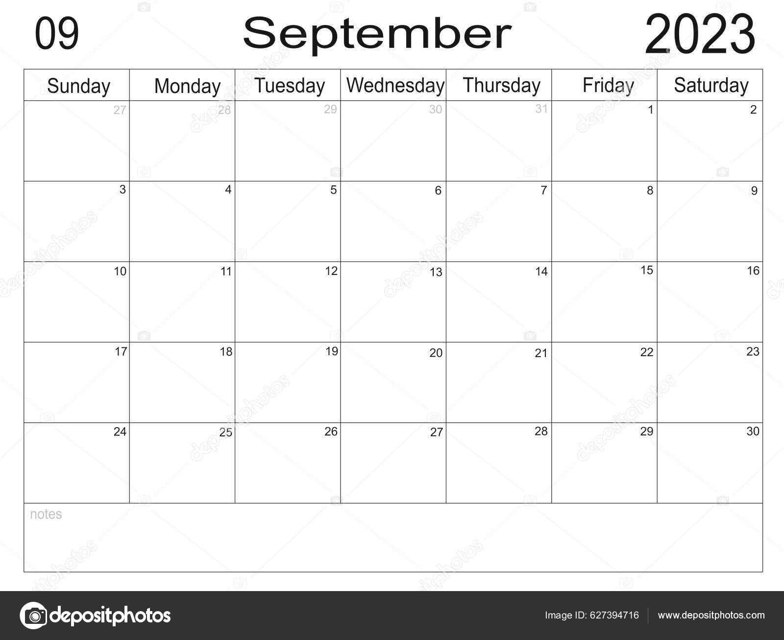 Planner September 2023 Schedule Month Monthly Calendar Organizer