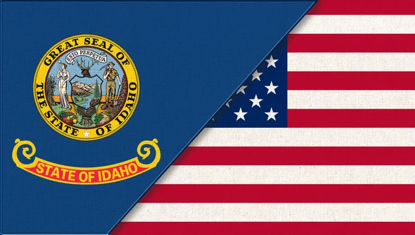 Flags Usa Idaho Political Concept Flags Idaho United States America — Stock Photo, Image