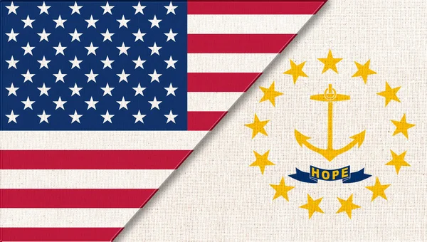 Flags Rhode Island United States America Flags Usa Rhode Island — Zdjęcie stockowe