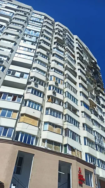 Чернигов Украина Марта 2022 Года Разрушение Стене Многоэтажного Здания После — стоковое фото