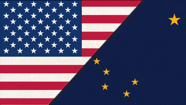 Bandiere Degli Usa Dell Alaska Concetto Politico Bandiere Alaska Stati — Foto Stock