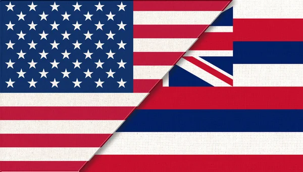 Флаги Гавайев Соединенных Штатов Америки Флаги Сша Гавайев Политическая Концепция — стоковое фото