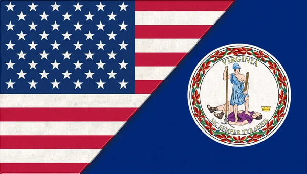 Флаги Сша Вирджинии Политическая Концепция Флаги Вирджинии Соединенных Штатов Америки — стоковое фото