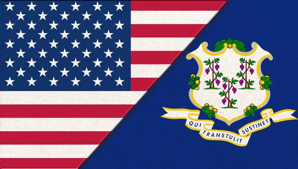 Flagi Connecticut Stanów Zjednoczonych Ameryki Flagi Usa Connecticut Koncepcja Polityczna — Zdjęcie stockowe