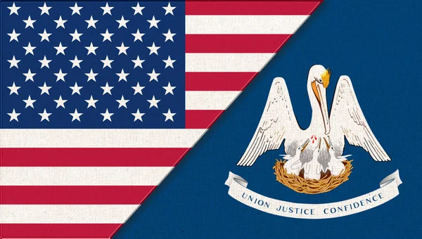 Флаги Луизианы Соединенных Штатов Америки Флаги Сша Луизианы Политическая Концепция — стоковое фото