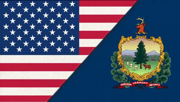 Flagi Usa Vermont Koncepcja Polityczna Flagi Vermont Stanów Zjednoczonych Ameryki — Zdjęcie stockowe