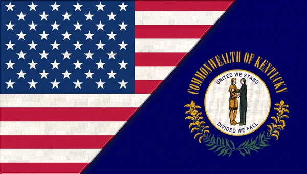 Флаги Кентукки Соединенных Штатов Америки Флаги Сша Кентукки Политическая Концепция — стоковое фото