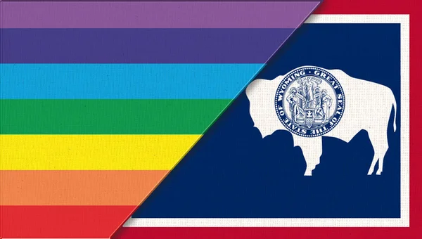 Flagi Wyoming Igbt Koncepcja Seksualna Flagi Wyoming Flaga Mniejszości Seksualnych — Zdjęcie stockowe