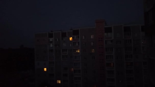 Raid Aereo Nella Città Notturna Ucraina Attacco Aereo Ucraina Sirena — Video Stock