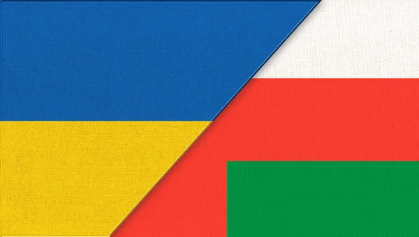 Flag Ukraine Sultanate Oman Ukrainian Oman Diplomatic Relations Illustration National — Stock Photo, Image