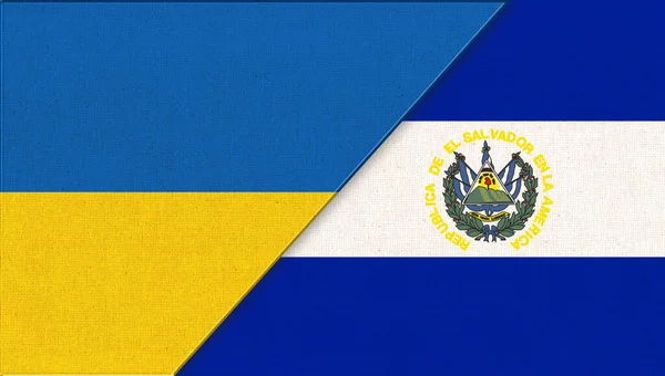 ウクライナとサントメ プリンシペの国旗 サントメ プリンシペの民主共和国 島国だ ウクライナとサントメとプリンシペの国家シンボル 二国間の外交関係は — ストック写真