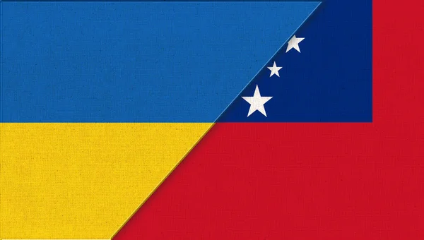 Flaggen Der Ukraine Und Samoas Inselstaat Land Ozeanien Nationale Symbole — Stockfoto