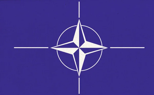 Navo Noord Atlantische Verdragsorganisatie Vlag Navo Een Internationaal Militair Bondgenootschap — Stockfoto