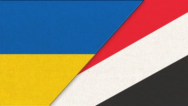 Flag Ukraine Sealand Two Flag Together National Symbols Ukraine Sealand — Stock Photo, Image
