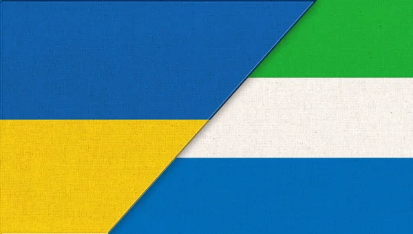 Flaga Ukrainy Ilustracja Sierra Leone Narodowe Symbole Ukrainy Sierra Leone — Zdjęcie stockowe