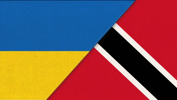 Flag Ukraine Trinidad Tobago Ілюстрація Два Прапори Разом Національні Символи — стокове фото