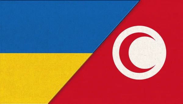Прапор України Туніс Ілюстрація Два Прапори Разом Національні Символи України — стокове фото