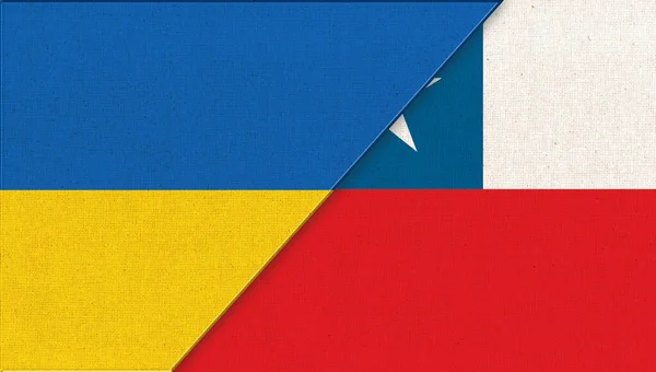 Ukrayna Çek Cumhuriyeti Bayrakları Boyutlu Illüstrasyon Bayrak Birlikte Ukrayna Şili — Stok fotoğraf