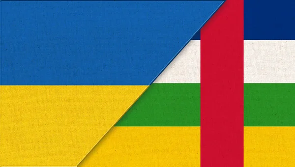 Прапор України Центральноафриканська Республіка Ілюстрація Національні Символи України Центральноафриканської Республіки — стокове фото
