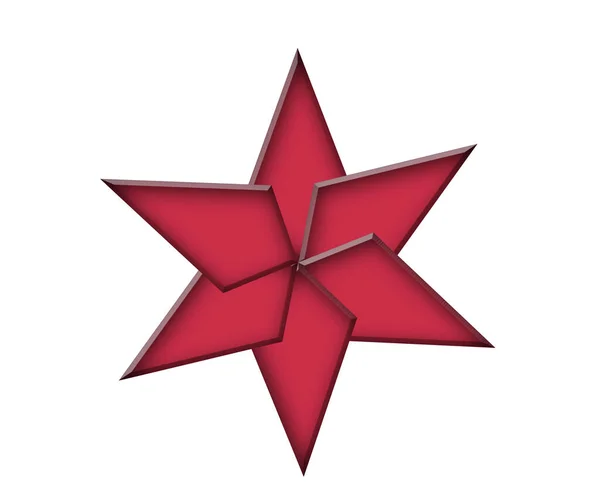 红色尖锐的物体 在白色背景上孤立的多边形 几何数字 — 图库照片