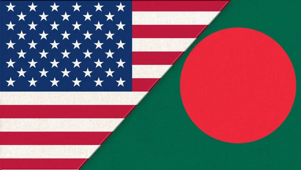 Vlaggen Van Bangladesh Amerikaanse Bengaalse Nationale Vlaggen Stofoppervlak Vlag Van — Stockfoto