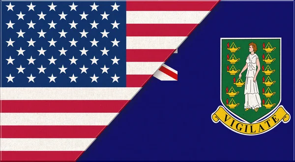 Flags Usa British Virgin Islands American British Virgin Islands National — Stock Photo, Image