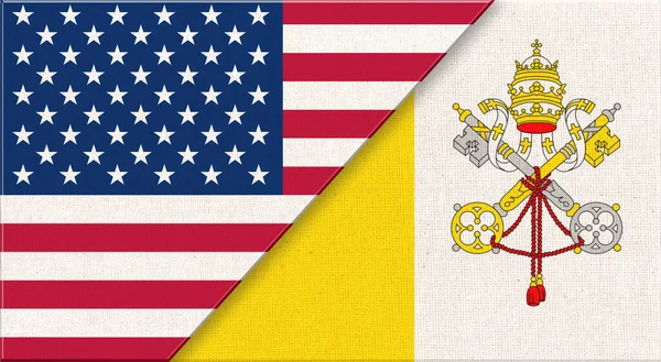 Flaggen Der Usa Und Deutschlands Amerikanische Und Deutsche Nationalflaggen Auf — Stockfoto