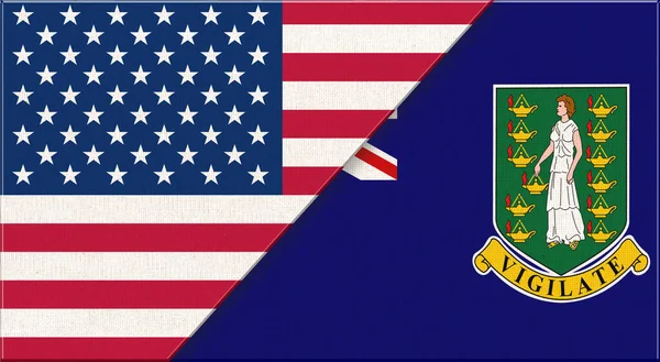 Flags Usa British Virgin Islands American British Virgin Islands National — Stock Photo, Image