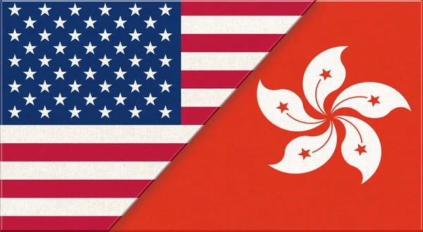 Banderas Estados Unidos Vietnam Banderas Nacionales Estadounidenses Vietnamitas Superficie Tela — Foto de Stock