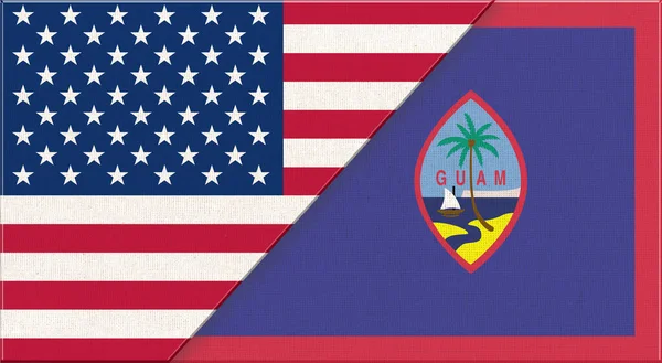 Flags Usa Guam American Guam National Flags Fabric Surface Flag — Stock Photo, Image