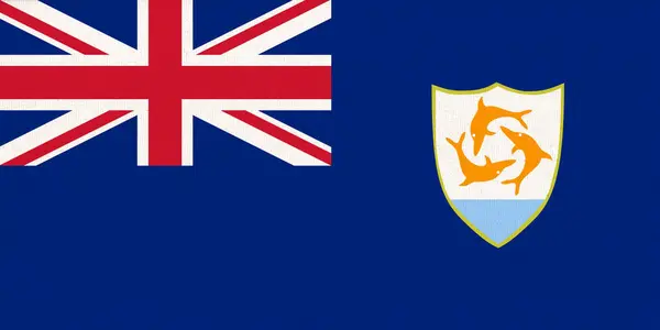 Flag Anguilla Anguillan Flag Fabric Surface Fabric Texture National Symbol — Stock Photo, Image