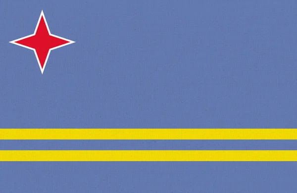アルバの旗 アルバの国の公式シンボル 3Dイラスト アルバの旗だ 島国だ カリブ海のアルバ島の旗 — ストック写真