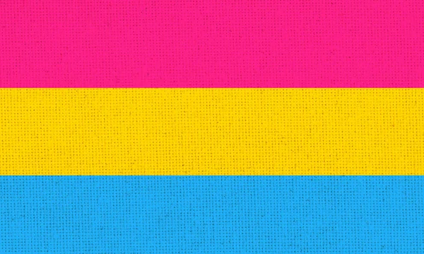 Panseksüellik Bayrağı Panseksüeller Imzalar Panseksüellik Sembolü Biseksüel Bayrak Kumaş Dokusu Stok Resim
