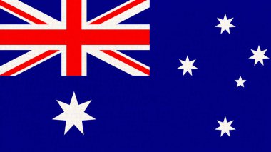 Flag of Australia on fabric surface. Australian national flag on textured background. Australia state flag. Fabric Texture. Commonwealth of Australia clipart