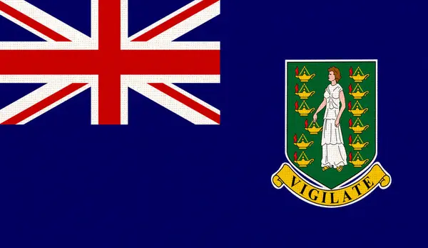 Flag of British Virgin Islands. British Virgin Islands state symbol. flag on fabric surface. National symbol. 3D illustration. Island country. National symbol of British Virgin Islands